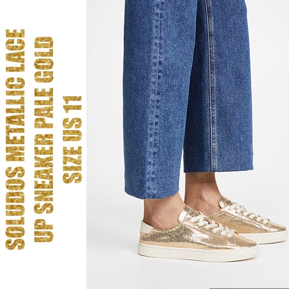 soludos gold sneakers